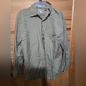 Joseph Abboud Men's Gold/Beige Dress Shirt Medium